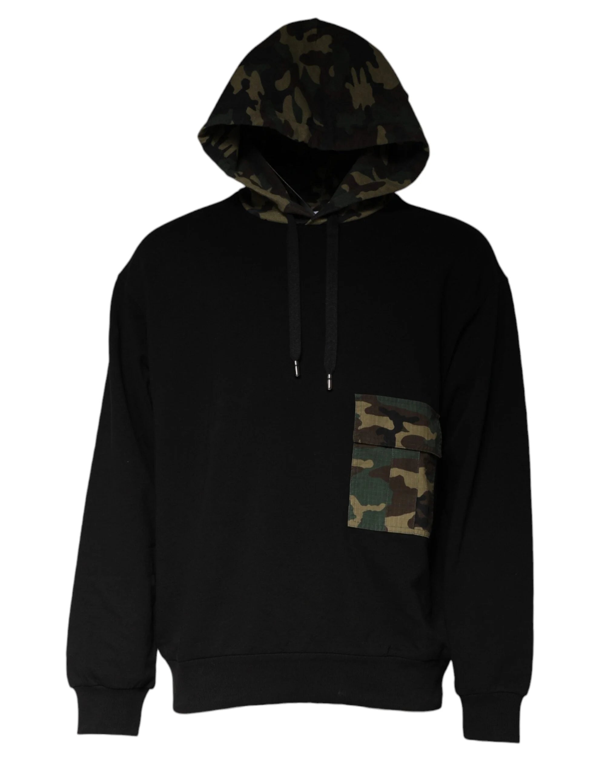 Dolce & Gabbana Black Camouflage Hooded Sweatshirt Sweater - Hoodies