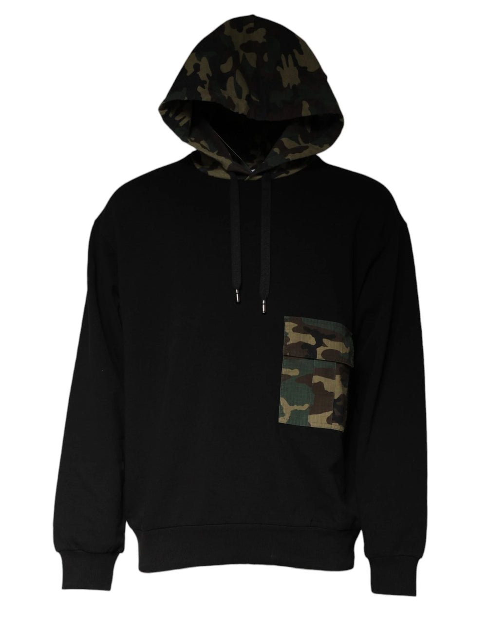 Dolce & Gabbana Black Camouflage Hooded Sweatshirt Sweater - Hoodies