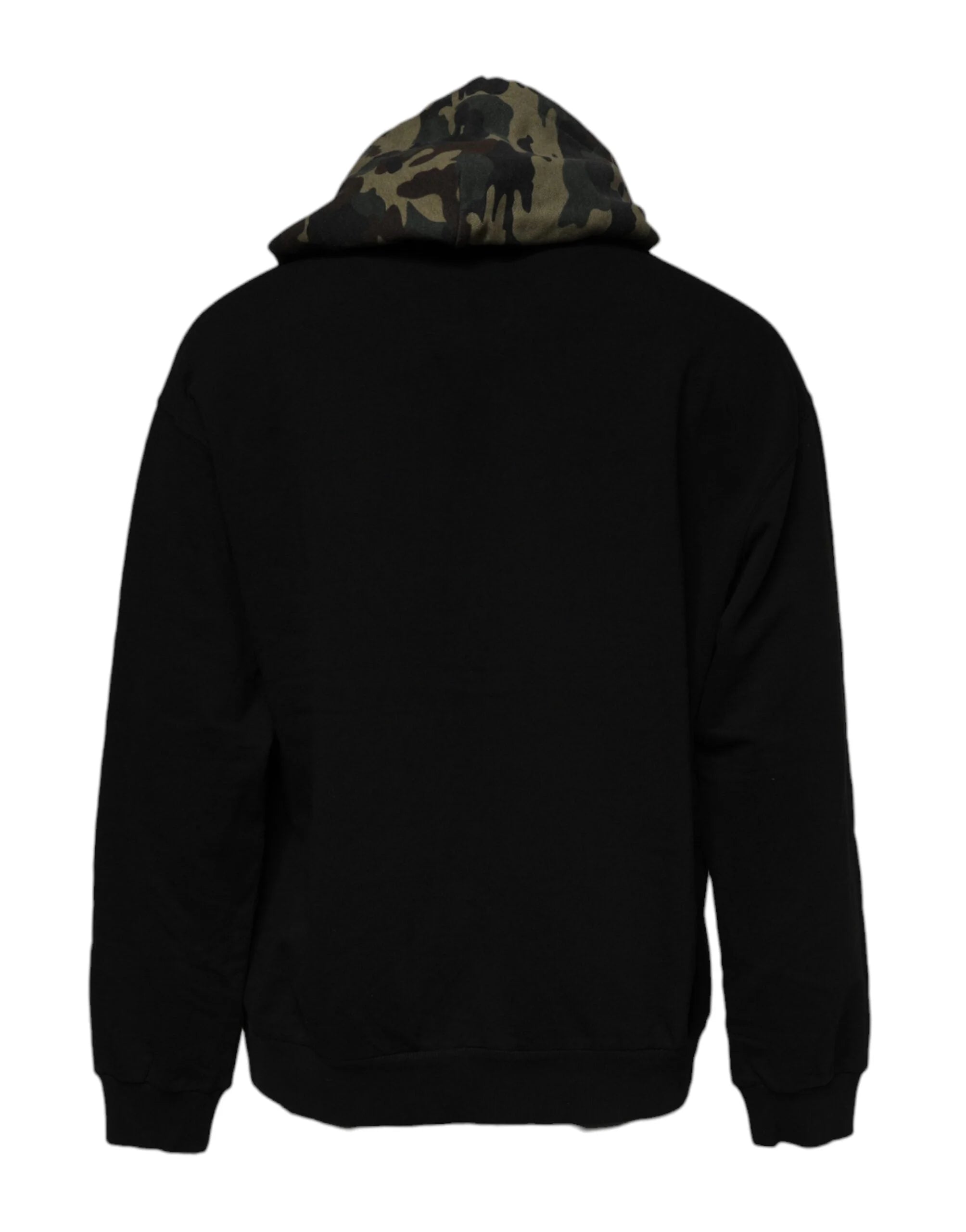 Dolce & Gabbana Black Camouflage Hooded Sweatshirt Sweater - IT56 | XXL - Hoodies