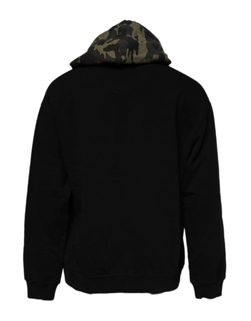 Dolce & Gabbana Black Camouflage Hooded Sweatshirt Sweater - IT56 | XXL - Hoodies