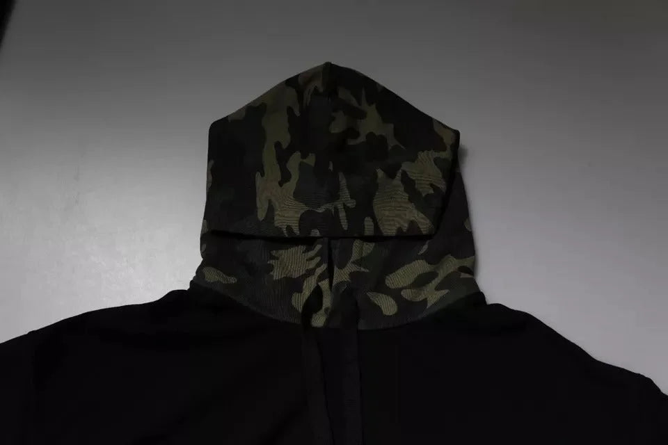 Dolce & Gabbana Black Camouflage Hooded Sweatshirt Sweater - IT56 | XXL - Hoodies
