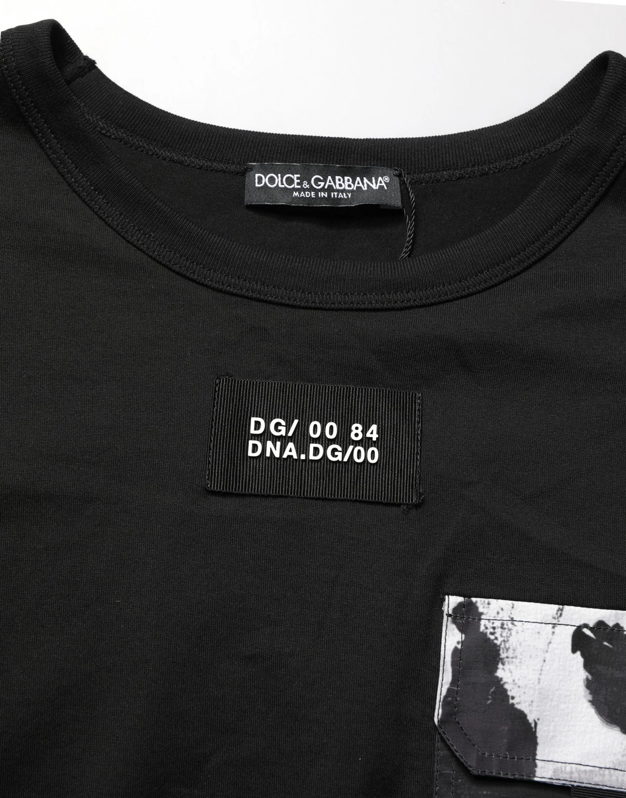 Dolce & Gabbana Black Camouflage Pocket Oversized T-shirt - IT48 | M