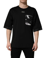 Dolce & Gabbana Black Camouflage Pocket Oversized T-shirt - IT48 | M
