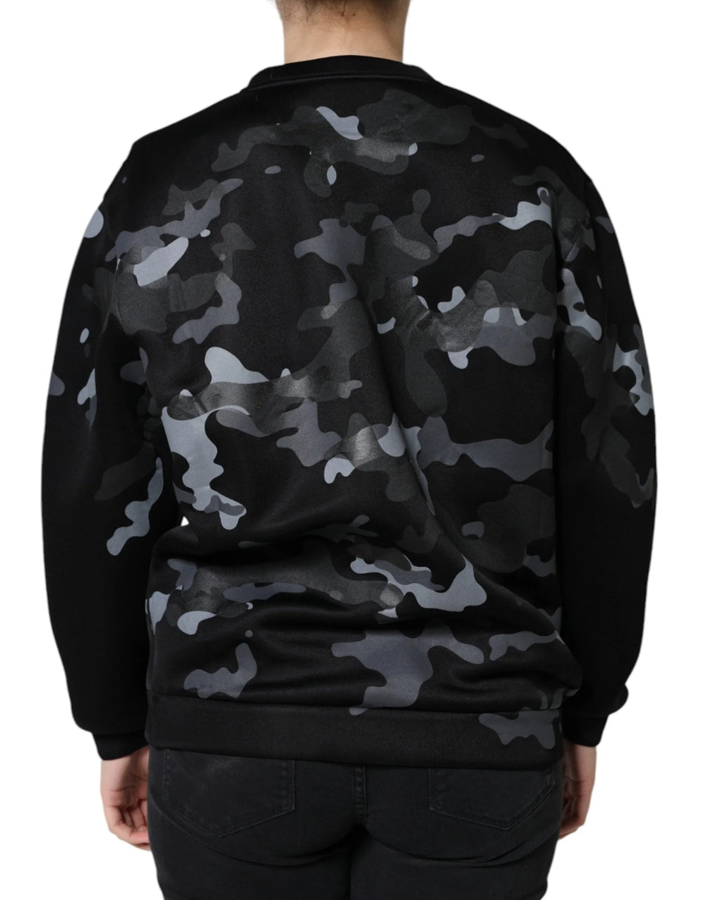 Dolce & Gabbana Black Camouflage Round Neck Sweatshirt Sweater - Sweatshirts