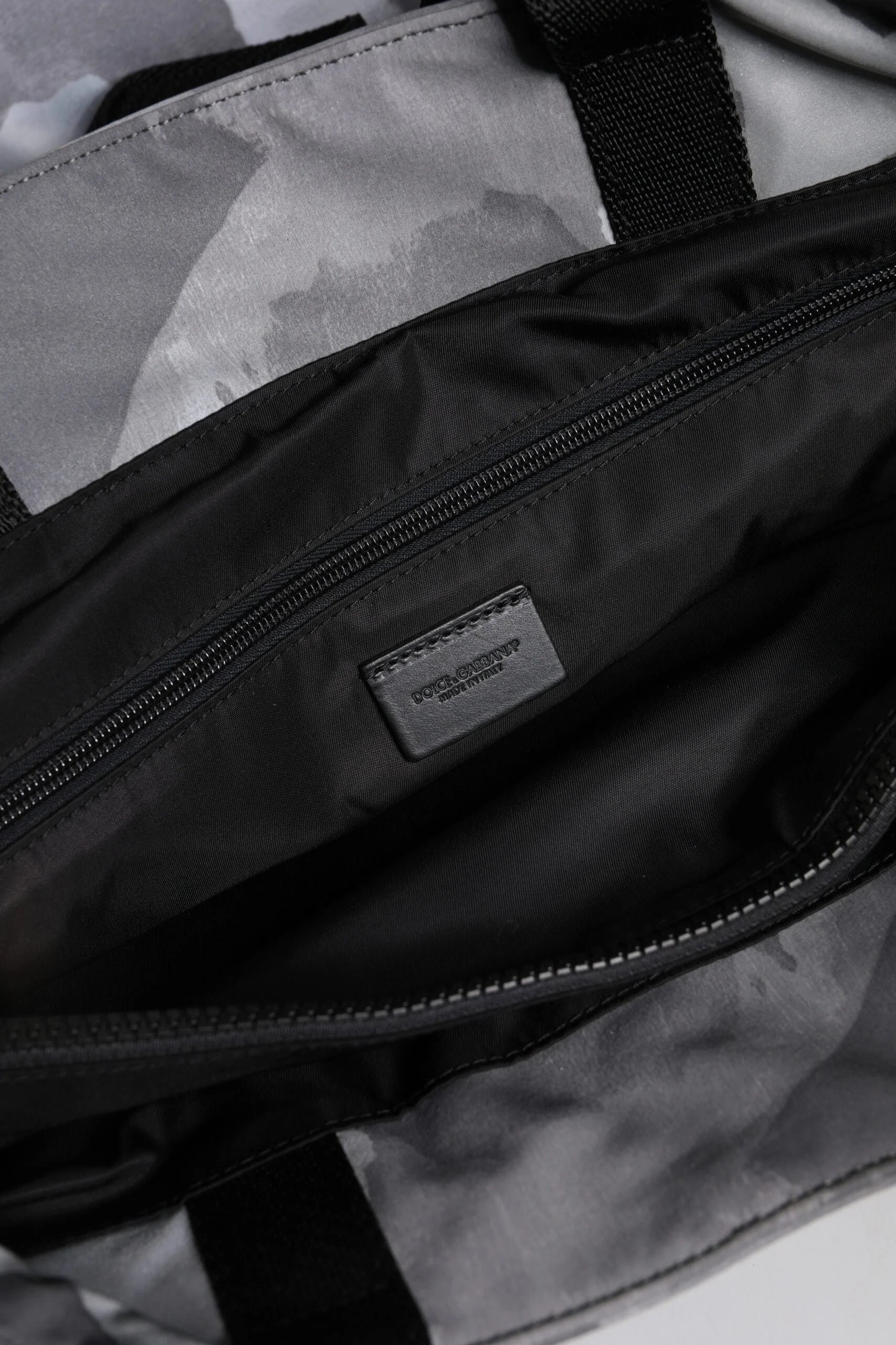 Dolce & Gabbana Black Camouflage Shoulder Strap Logo Plaque Bag