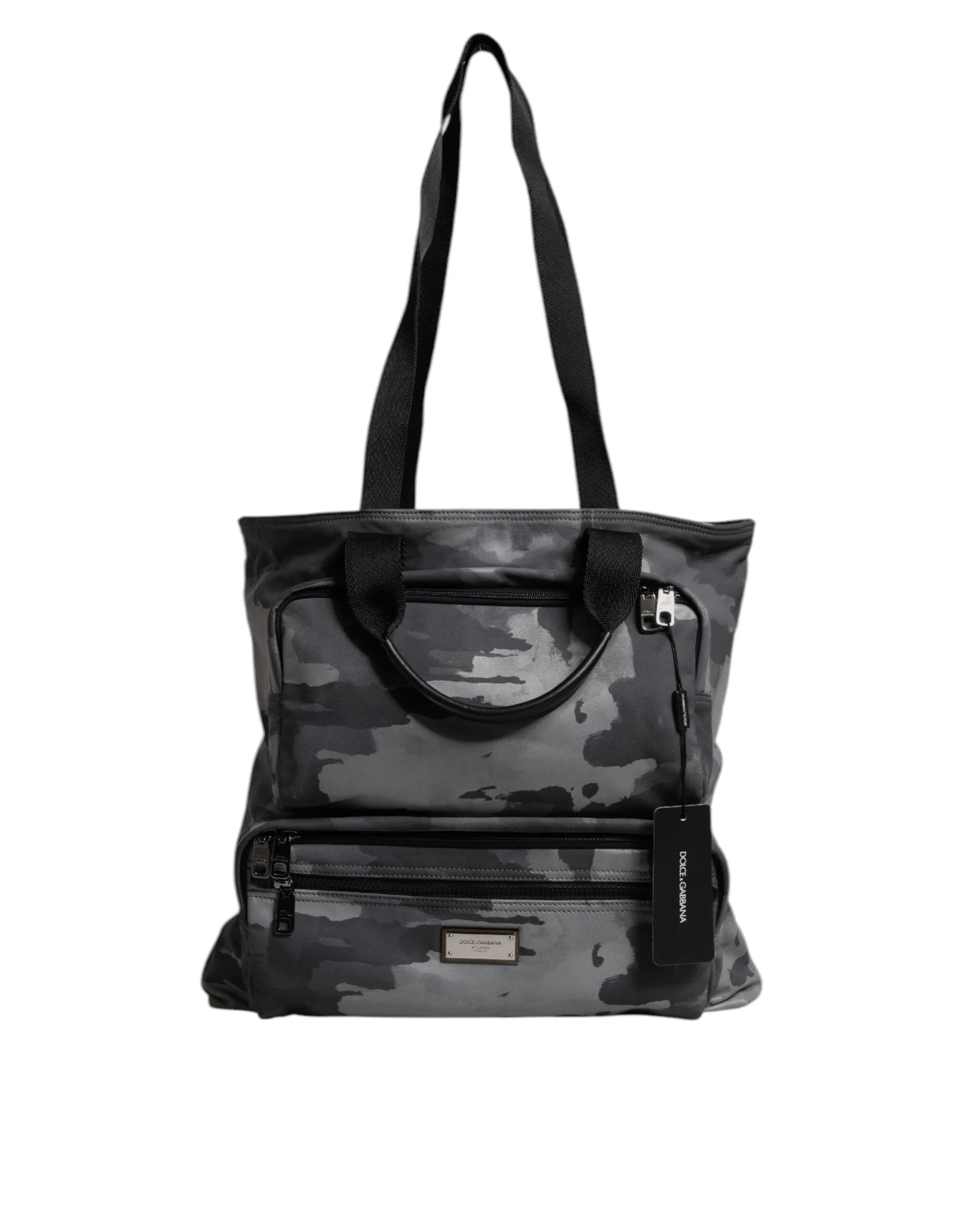 Dolce & Gabbana Black Camouflage Shoulder Strap Logo Plaque Bag - Shoulder Bags