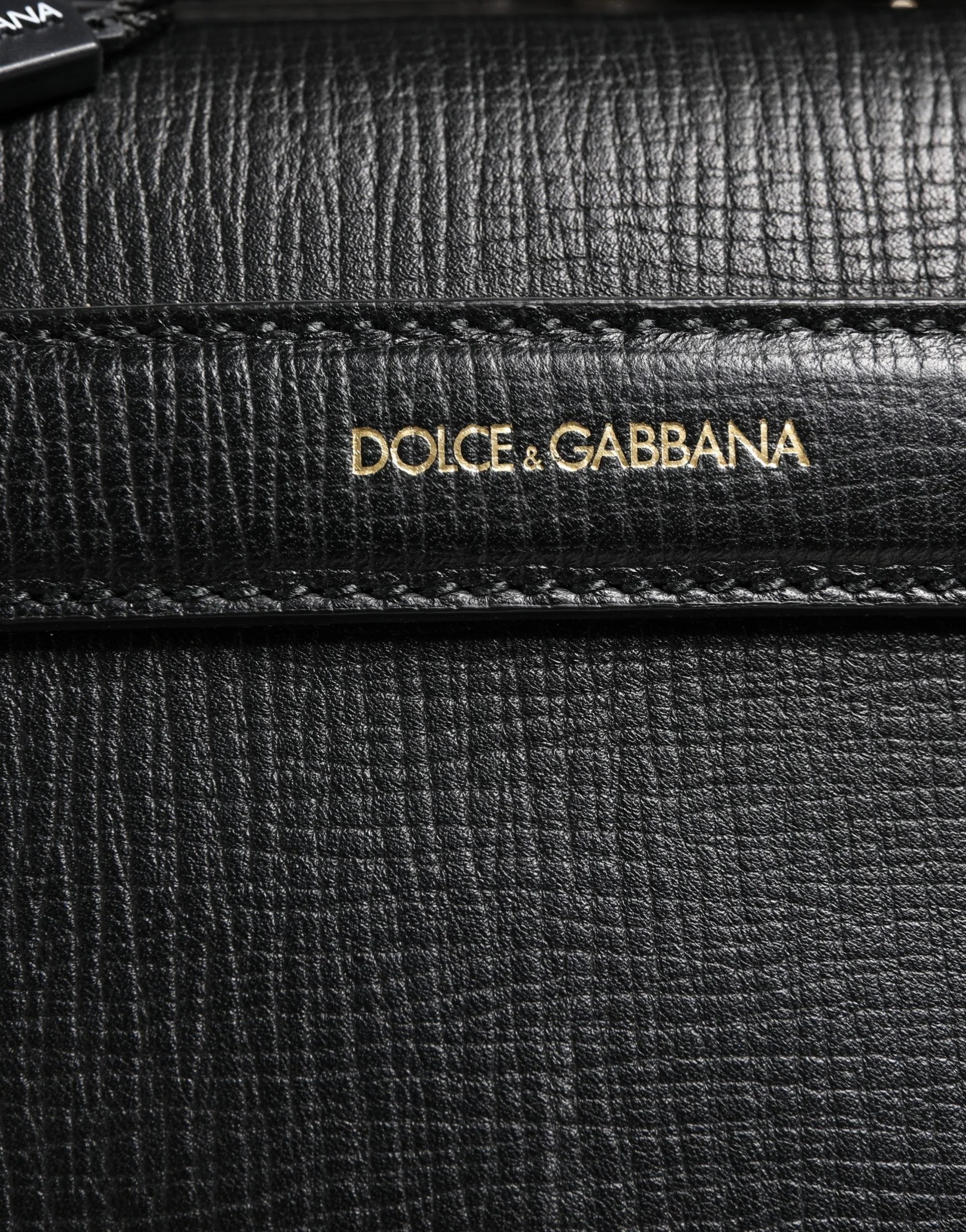 Dolce & Gabbana Musta Nahkalaukku 'Car Man' Applique Weekender-Laukku