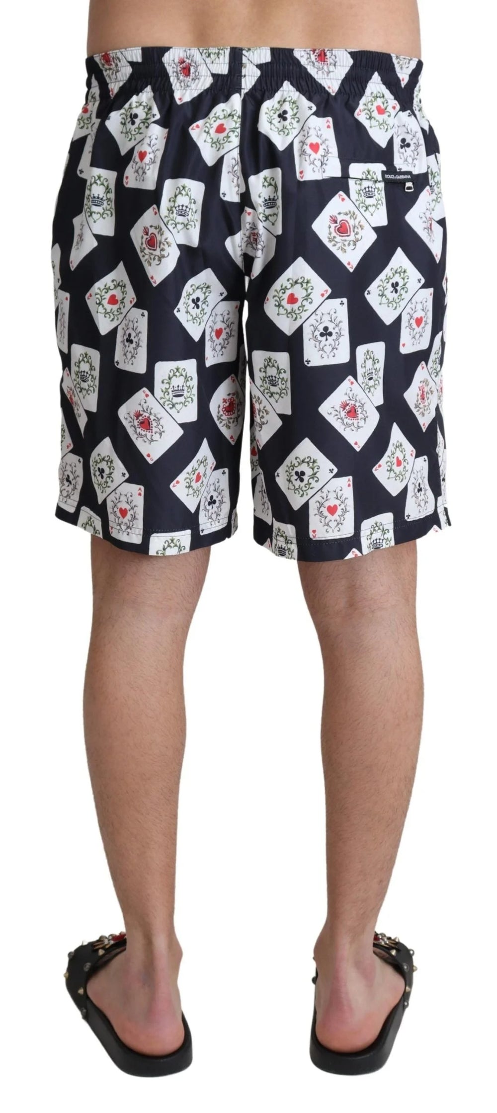 Dolce & Gabbana Black Card Deck Print Beachwear Swimshorts - IT4 | S - Swim Boxers