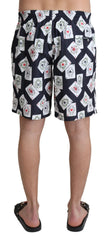 Dolce & Gabbana Black Card Deck Print Beachwear Swimshorts - IT4 | S - Swim Boxers