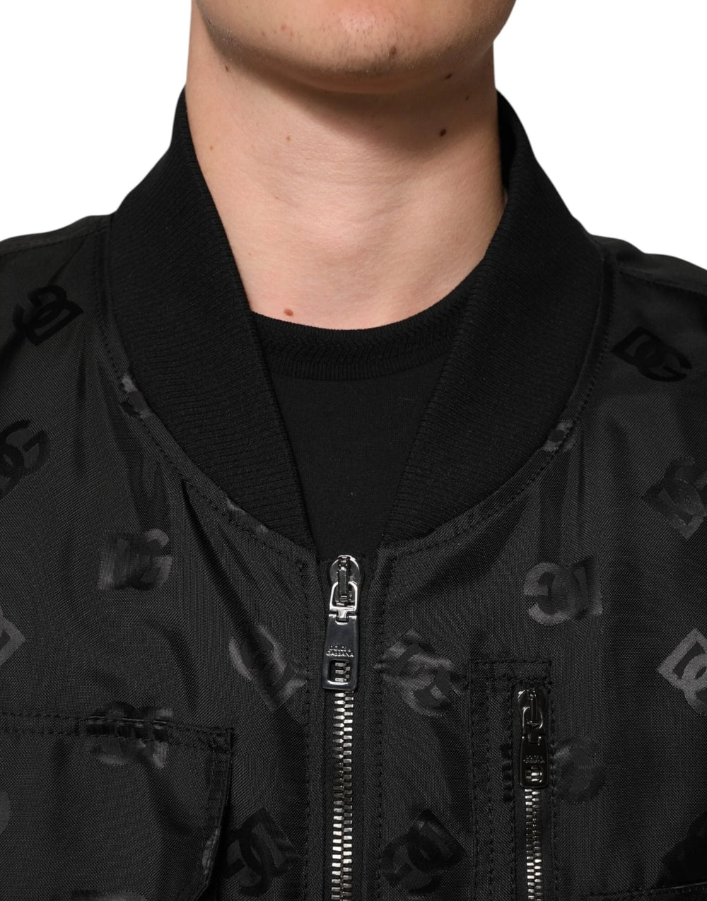 Dolce & Gabbana Black Cargo Windbraker Logo Mania Jacket - IT58 | 3XL - Windbreakers