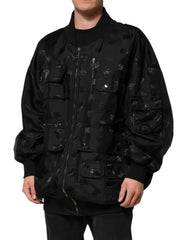 Dolce & Gabbana Black Cargo Windbraker Logo Mania Jacket - IT58 | 3XL - Windbreakers