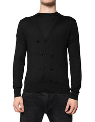 Dolce & Gabbana Black Cashmere Button Down Cardigan Sweater - IT44 | XS - Cardigans