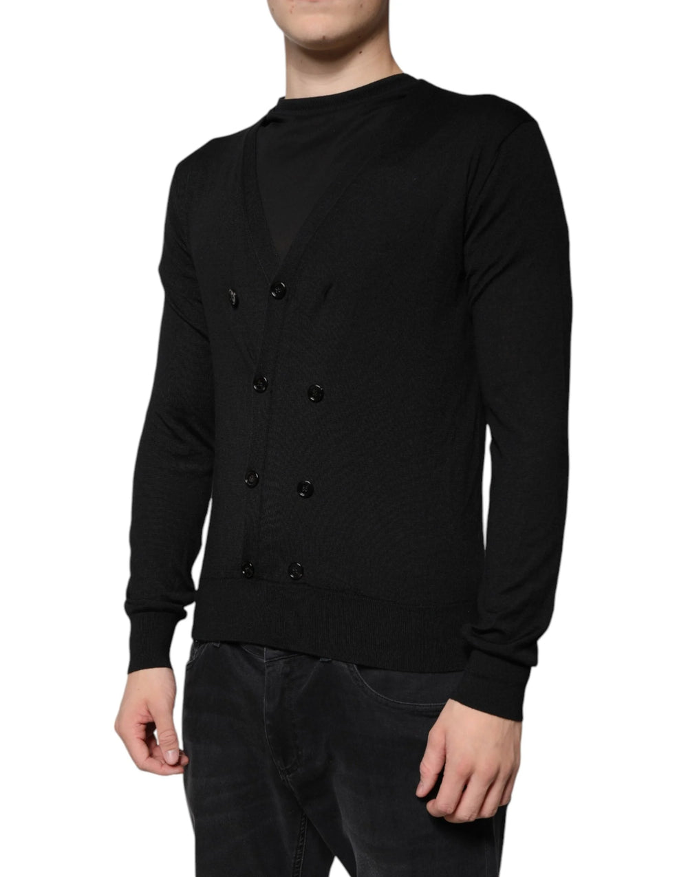 Dolce & Gabbana Black Cashmere Button Down Cardigan Sweater - IT44 | XS - Cardigans