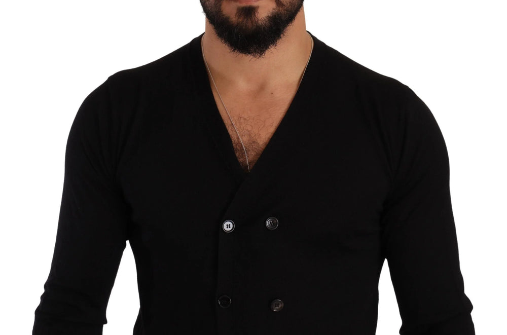 Dolce & Gabbana Black Cashmere Button Down Cardigan Sweater - IT46 | S - Cardigans