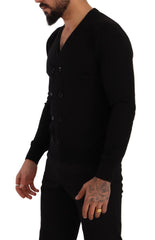 Dolce & Gabbana Black Cashmere Button Down Cardigan Sweater - IT46 | S - Cardigans