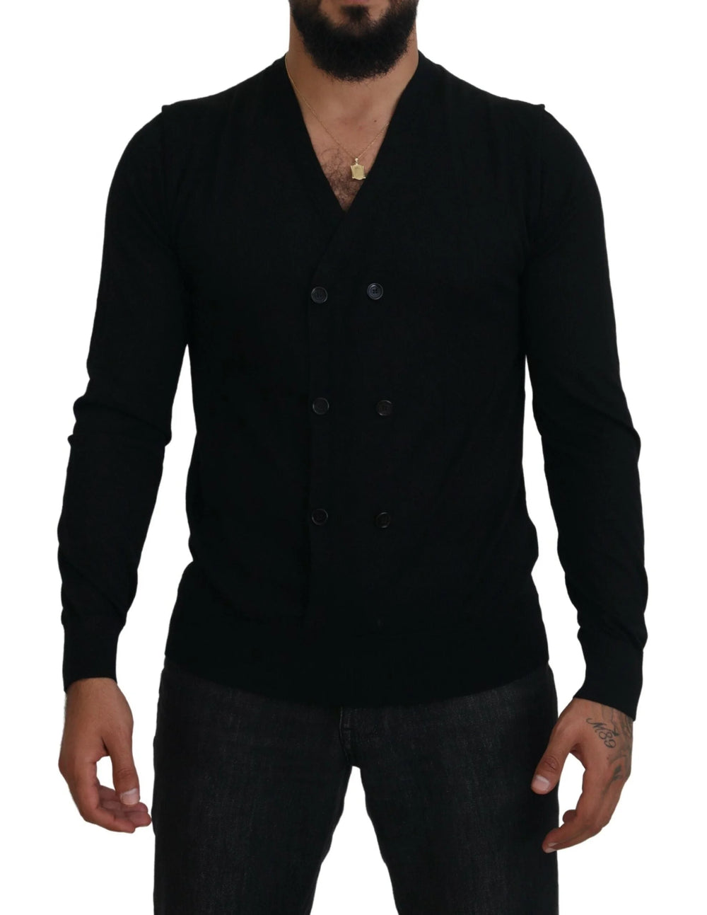 Dolce & Gabbana Black Cashmere Button Down Cardigan Sweater - IT50 | L - Cardigans