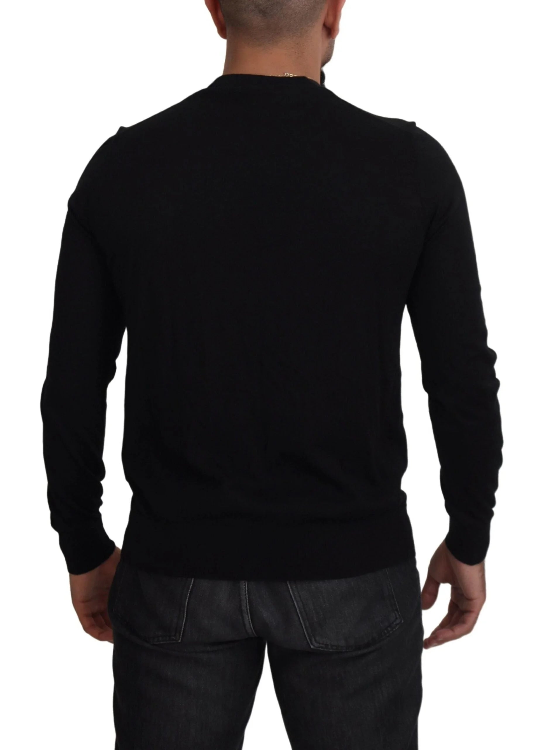 Dolce & Gabbana Black Cashmere Button Down Cardigan Sweater - IT50 | L - Cardigans