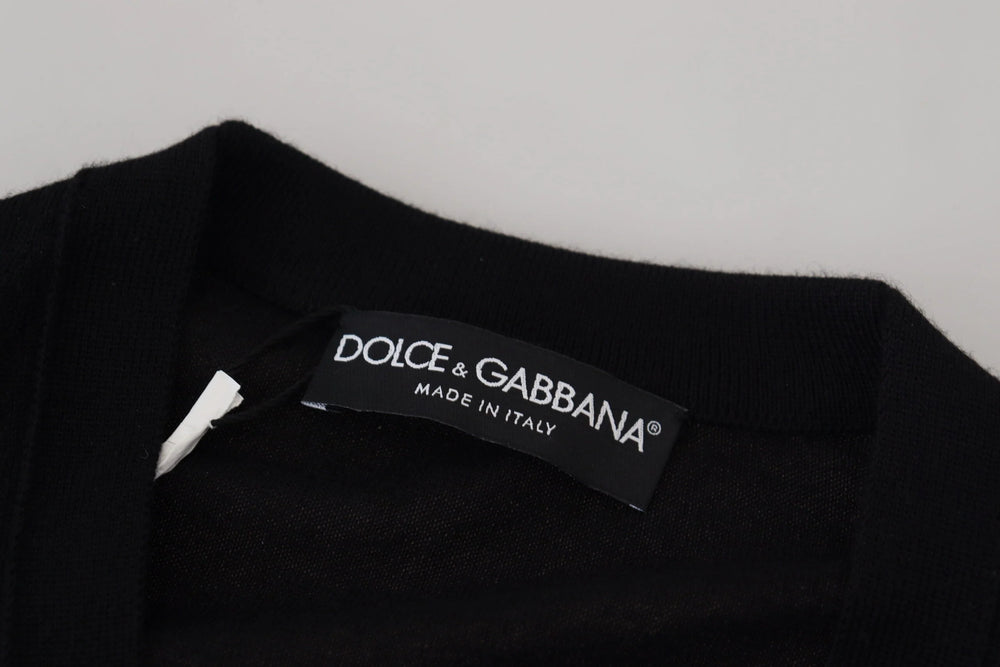 Dolce & Gabbana Black Cashmere Button Down Cardigan Sweater - IT50 | L - Cardigans