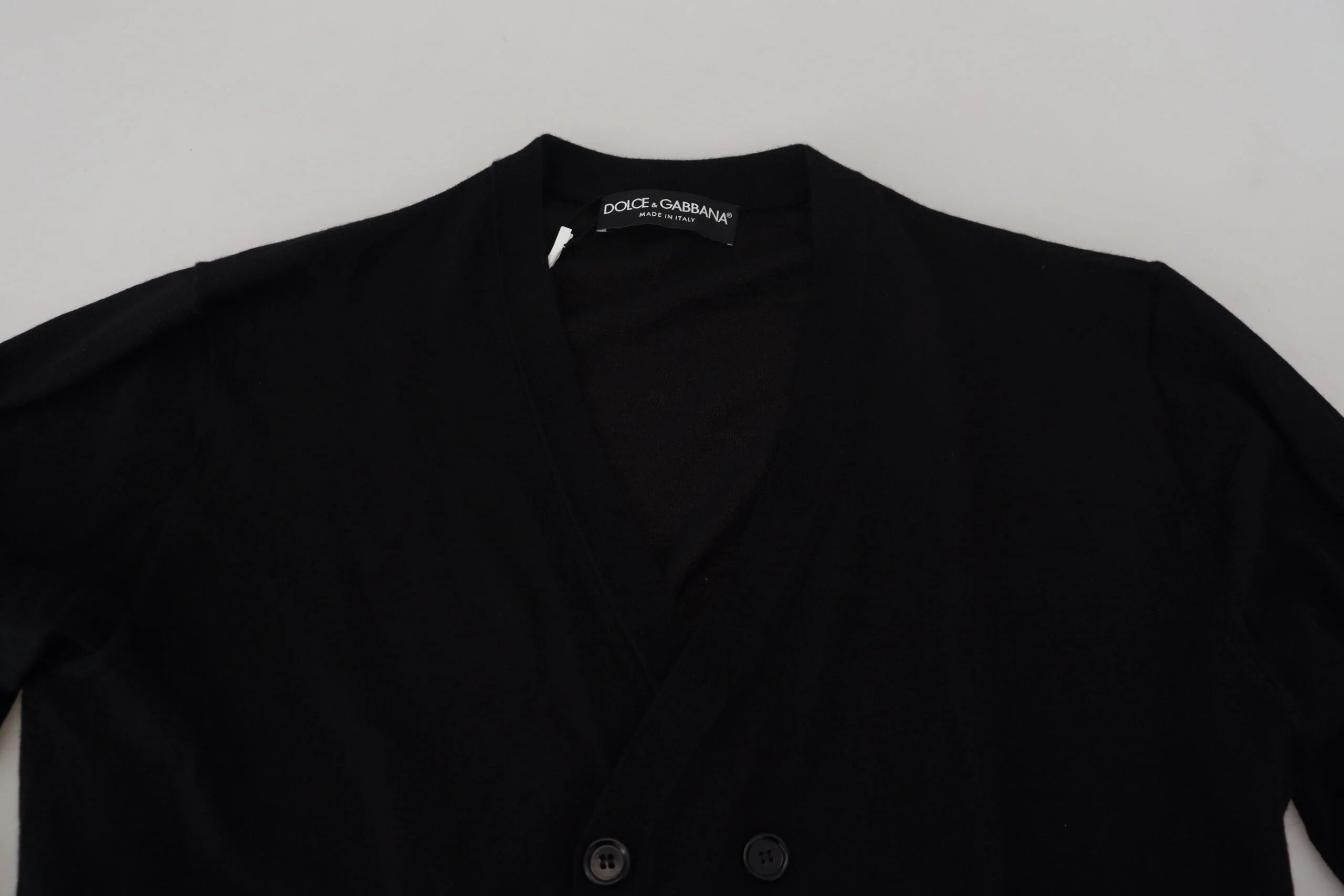 Dolce & Gabbana Black Cashmere Button Down Cardigan Sweater - IT50 | L - Cardigans