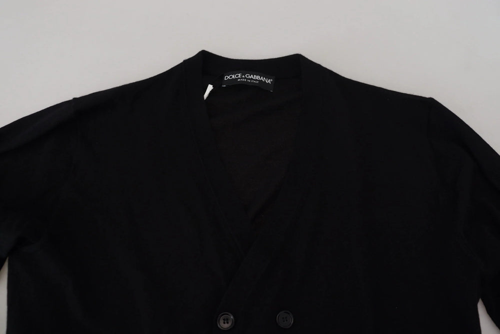 Dolce & Gabbana Black Cashmere Button Down Cardigan Sweater - IT50 | L - Cardigans