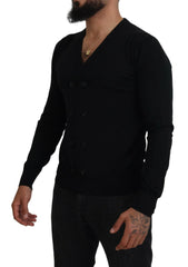 Dolce & Gabbana Black Cashmere Button Down Cardigan Sweater - IT50 | L - Cardigans