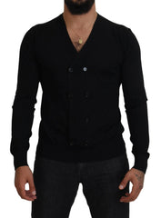 Dolce & Gabbana Black Cashmere Button Down Cardigan Sweater - IT50 | L - Cardigans