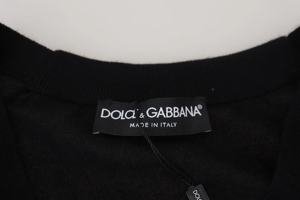 Dolce & Gabbana Black Cashmere Button Down Cardigan Sweater - IT50 | L - Cardigans