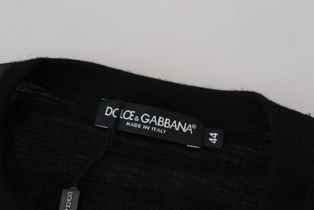 Dolce & Gabbana Black Cashmere Button Pullover Sweater - IT44 | XS - Sweaters