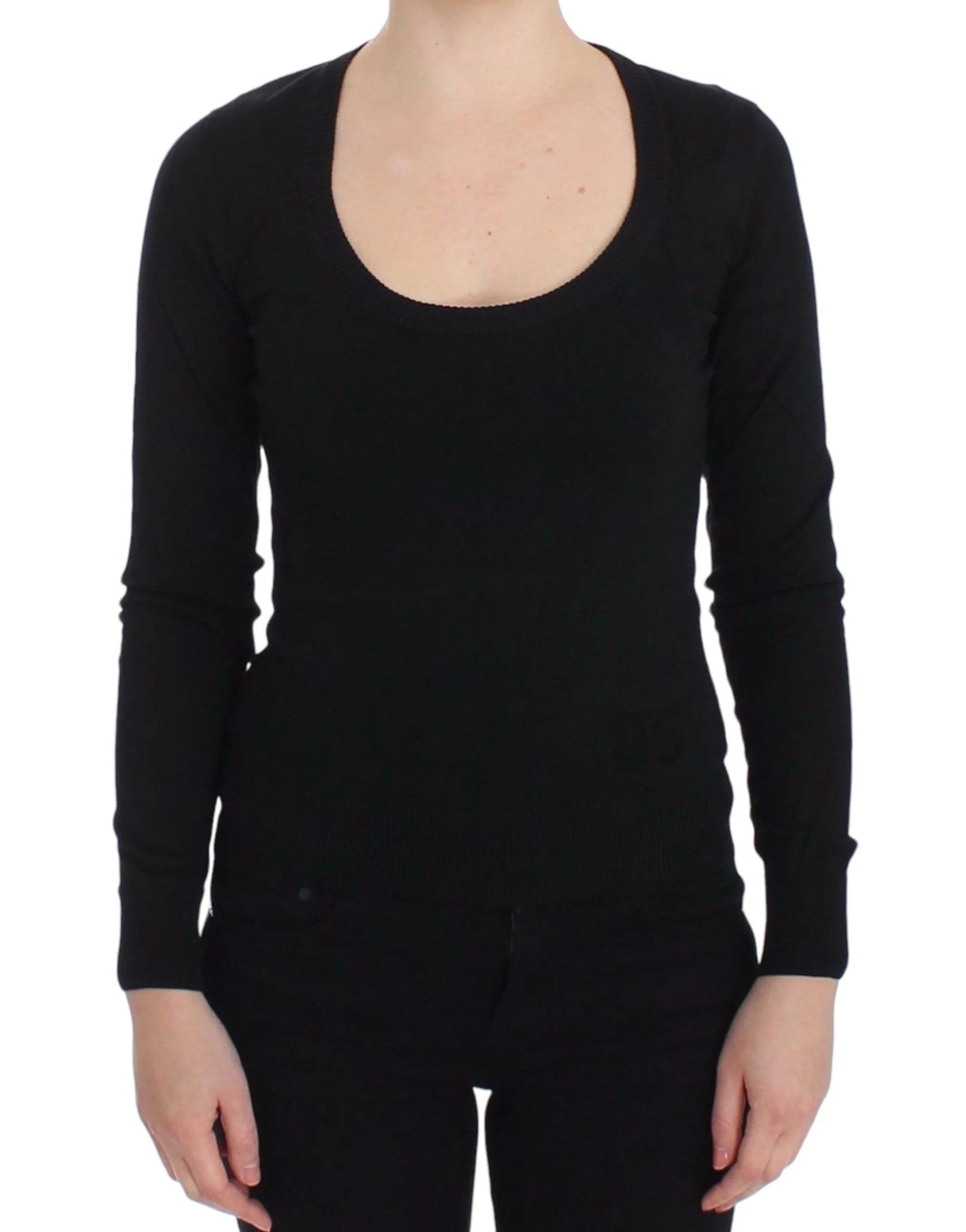 Dolce & Gabbana Black Cashmere Crewneck Sweater Pullover - IT38|XS - Sweaters