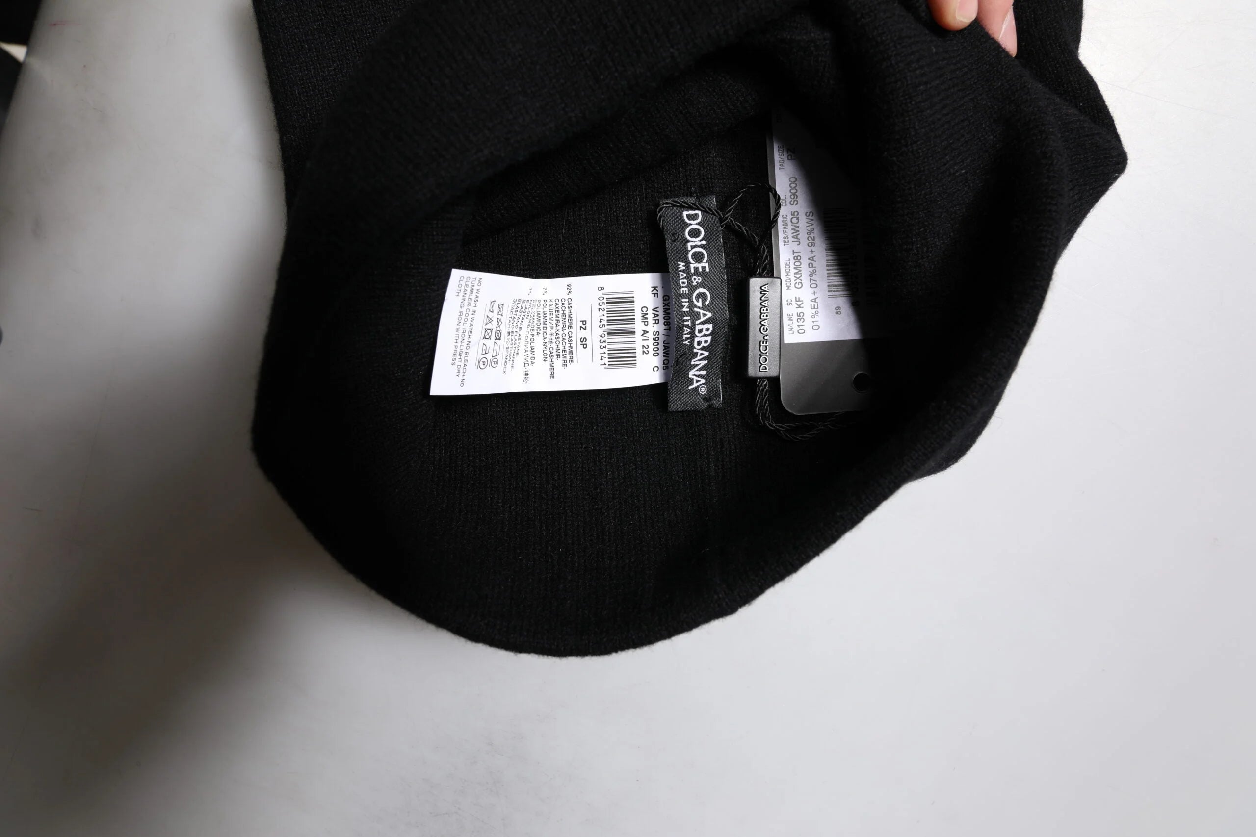 Dolce & Gabbana Black Cashmere DG Logo Square Handkerchief Scarf - Scarves & Shawls