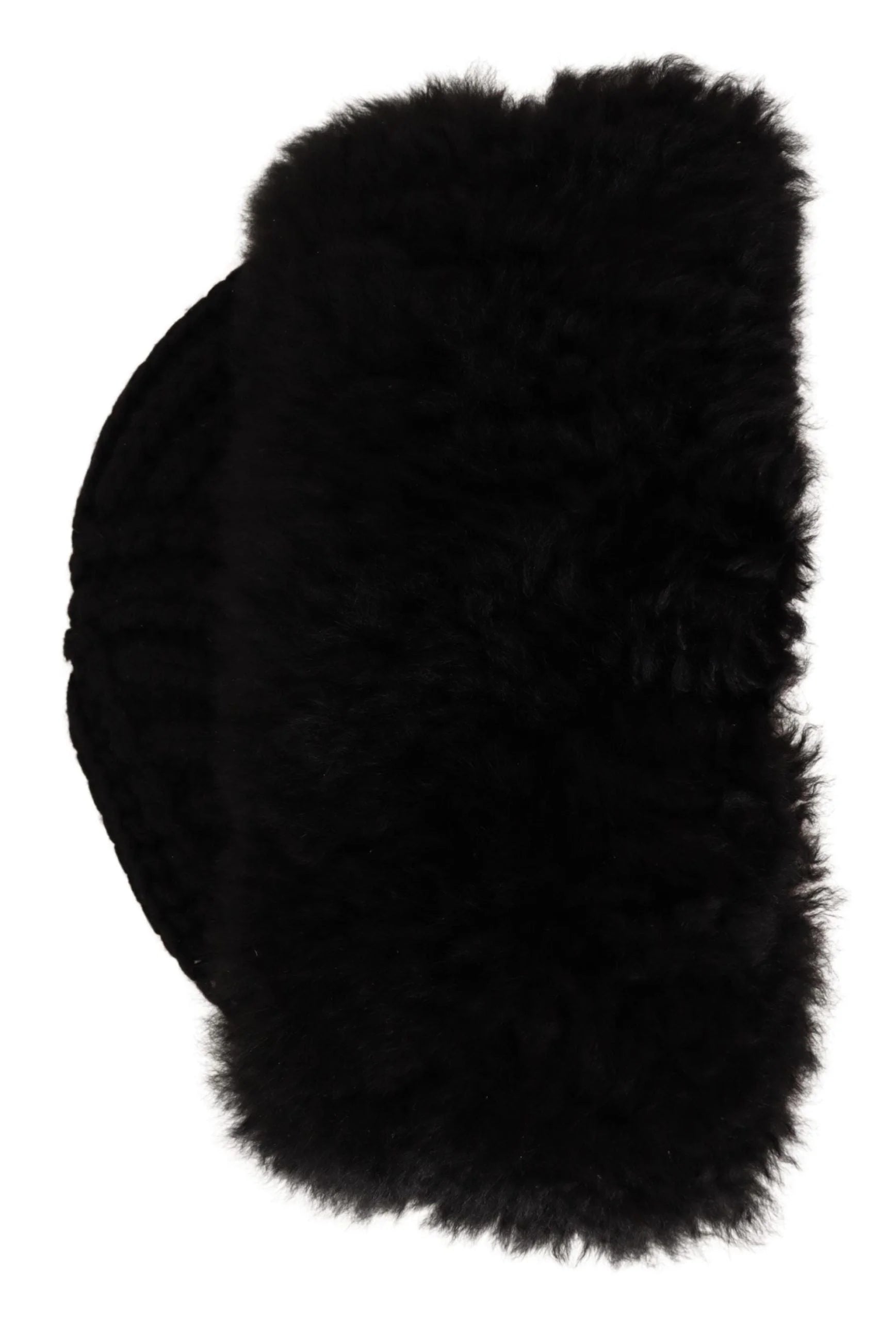 Dolce & Gabbana Black Cashmere Fur Women Beanie Women Hat - 57 cm|S - Beanies