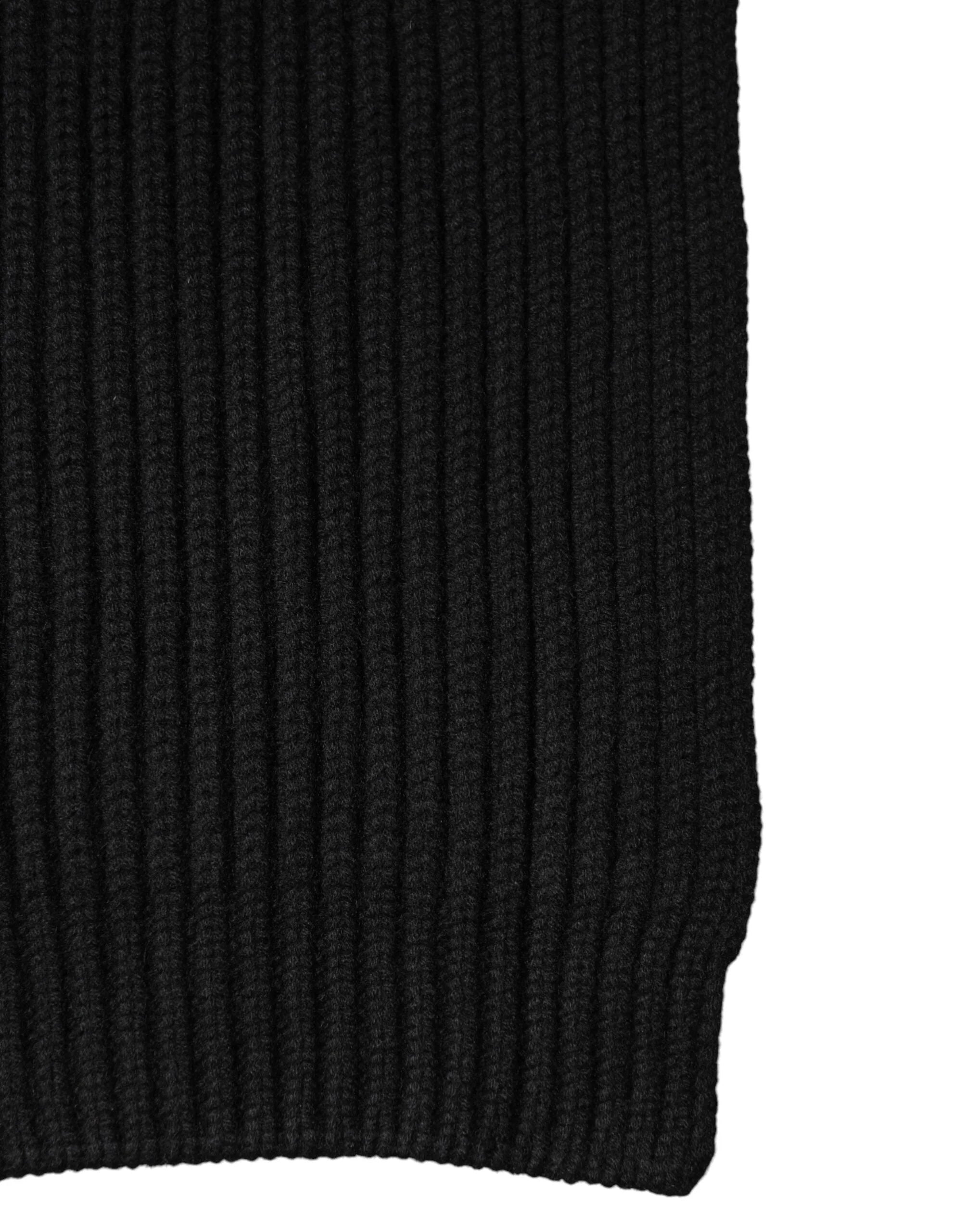 Dolce & Gabbana Black Cashmere Knit Neck Wrap Shawl 202cm x 26cm Scarf