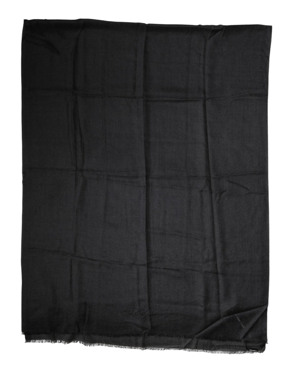 Dolce & Gabbana Black Cashmere Knit Neck Wrap Shawl Scarf