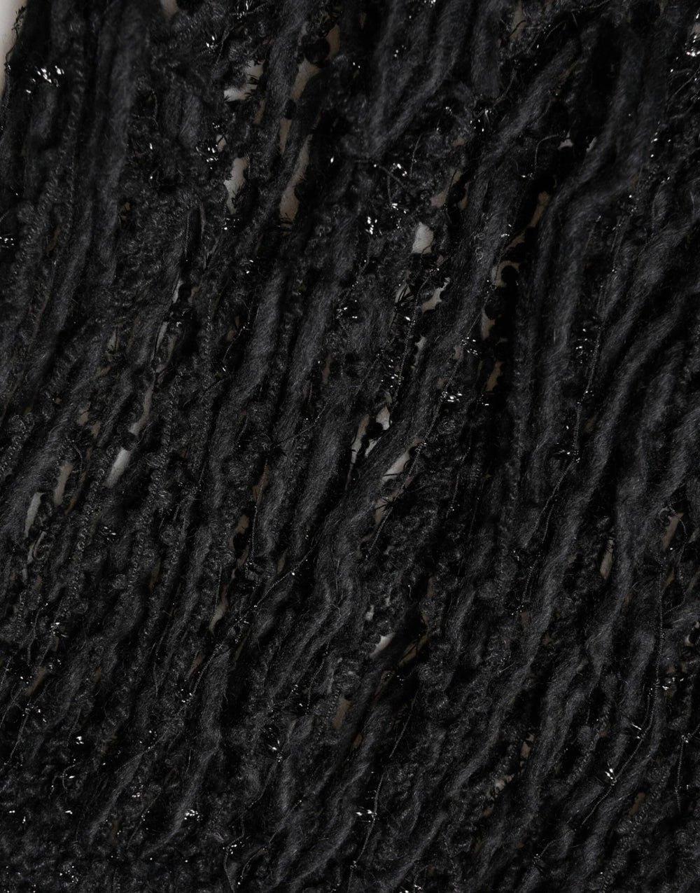 Dolce & Gabbana Black Cashmere Knit Shawl Fringes Scarf