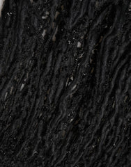 Dolce & Gabbana Black Cashmere Knit Shawl Fringes Scarf