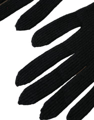 Dolce & Gabbana Black Cashmere Knitted Elbow Length Gloves - Gloves & Mittens