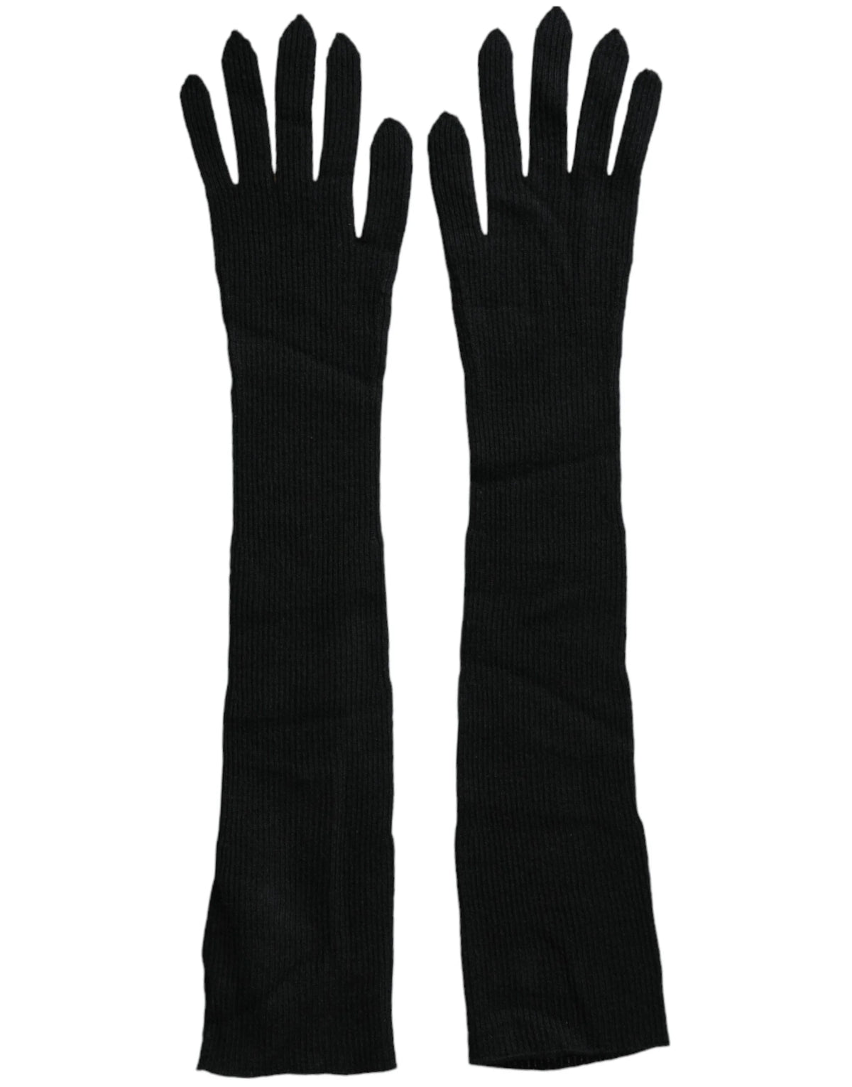 Dolce & Gabbana Black Cashmere Knitted Elbow Length Gloves - Gloves & Mittens