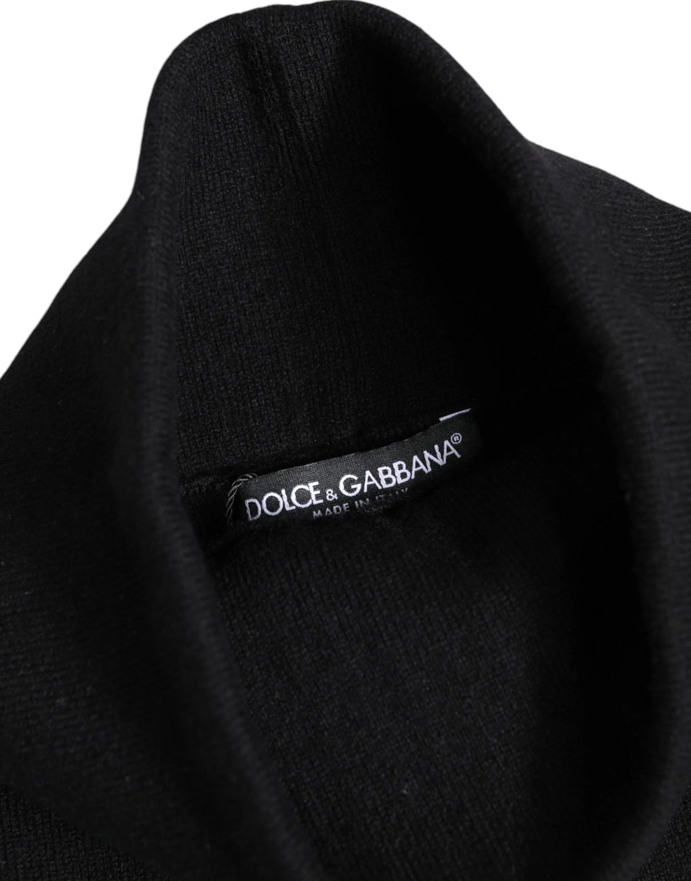 Dolce & Gabbana Black Cashmere Knitted Neck Warmer Foulard Scarf - Scarves & Shawls