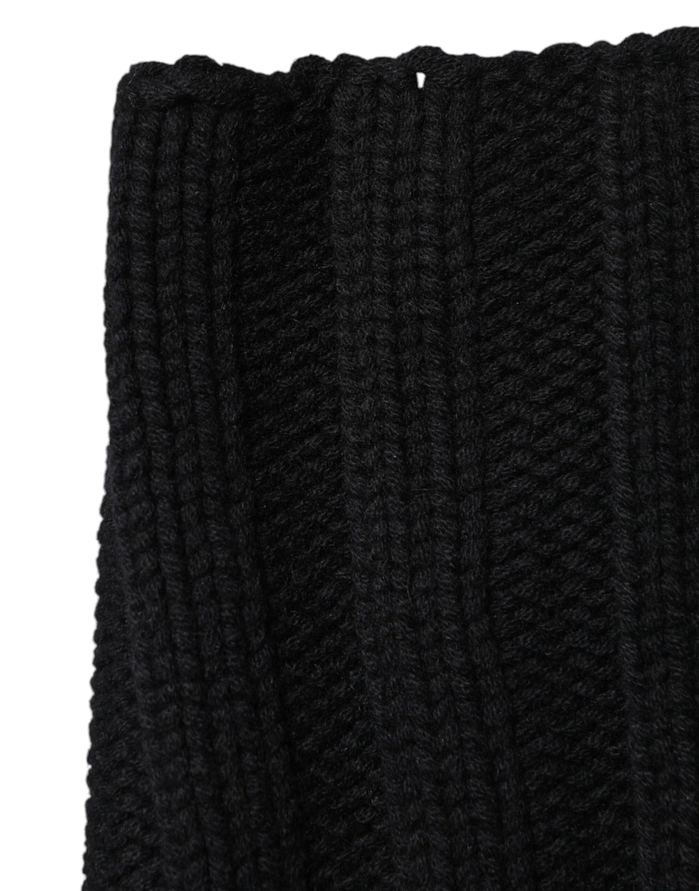 Dolce & Gabbana Black Cashmere Knitted Neck Warmer Foulard Scarf - Neck Gaiters