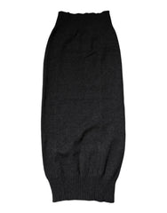 Dolce & Gabbana Black Cashmere Knitted Neck Warmer Foulard Scarf - Neck Gaiters