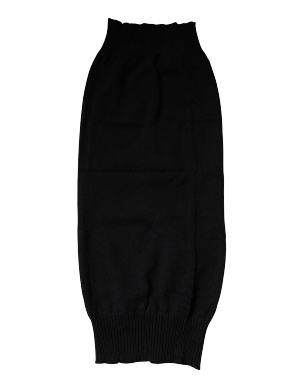 Dolce & Gabbana Black Cashmere Knitted Neck Warmer Foulard Scarf - Neck Gaiters