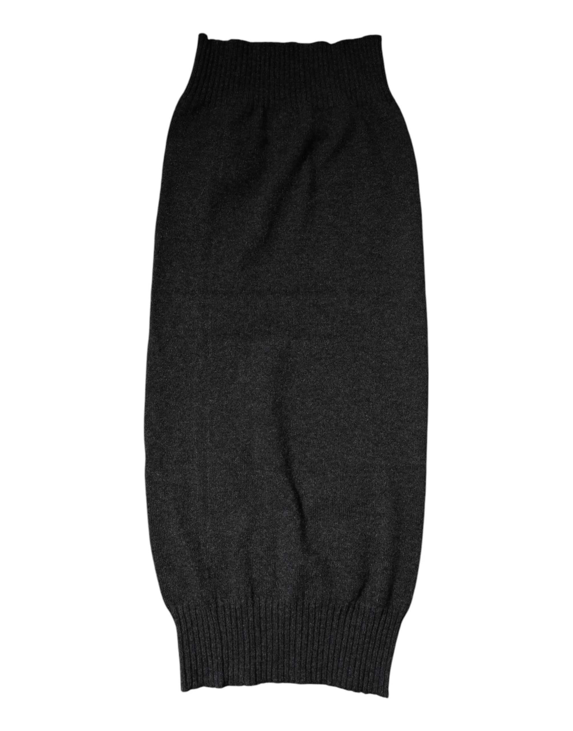 Dolce & Gabbana Black Cashmere Knitted Neck Warmer Foulard Scarf - Neck Gaiters