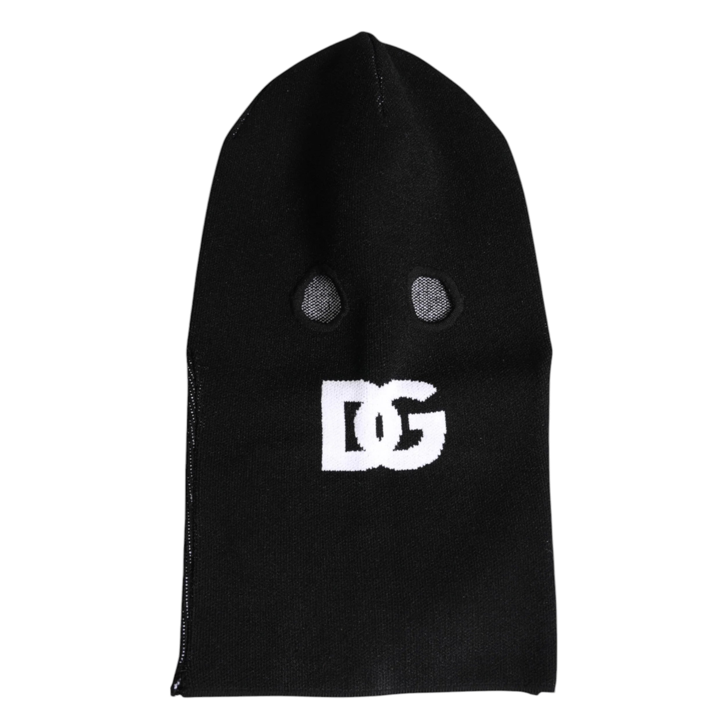 Dolce & Gabbana Black Cashmere Knitted Ski Mask Balaclava Hat - Balaclavas