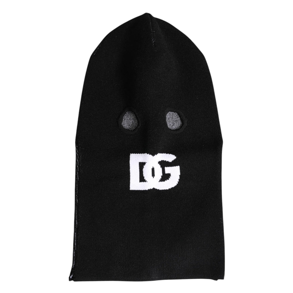 Dolce & Gabbana Black Cashmere Knitted Ski Mask Balaclava Hat - Balaclavas