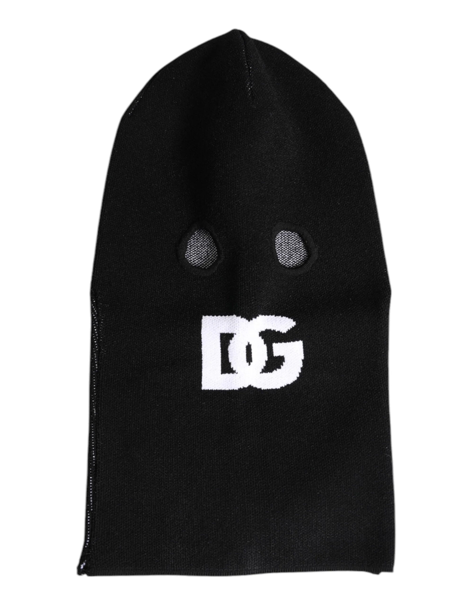 Dolce & Gabbana Black Cashmere Knitted Ski Mask Balaclava Hat - Balaclavas