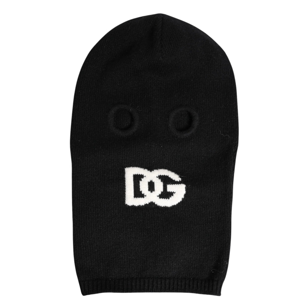 Dolce & Gabbana Black Cashmere Knitted Ski Mask Balaclava Hat