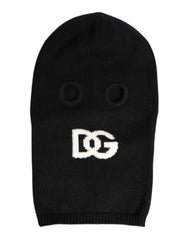 Dolce & Gabbana Black Cashmere Knitted Ski Mask Balaclava Hat