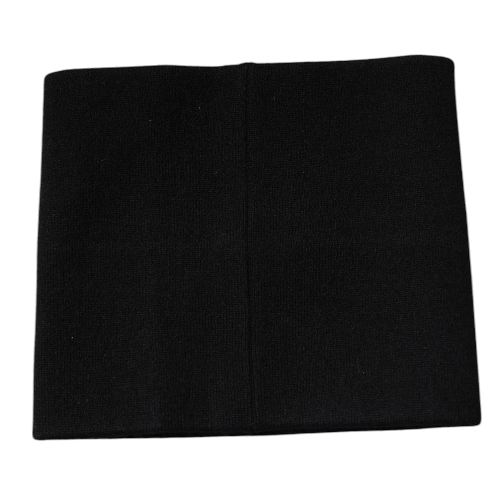 Dolce & Gabbana Black Cashmere Knitted Square Handkerchief Scarf - Scarves & Shawls