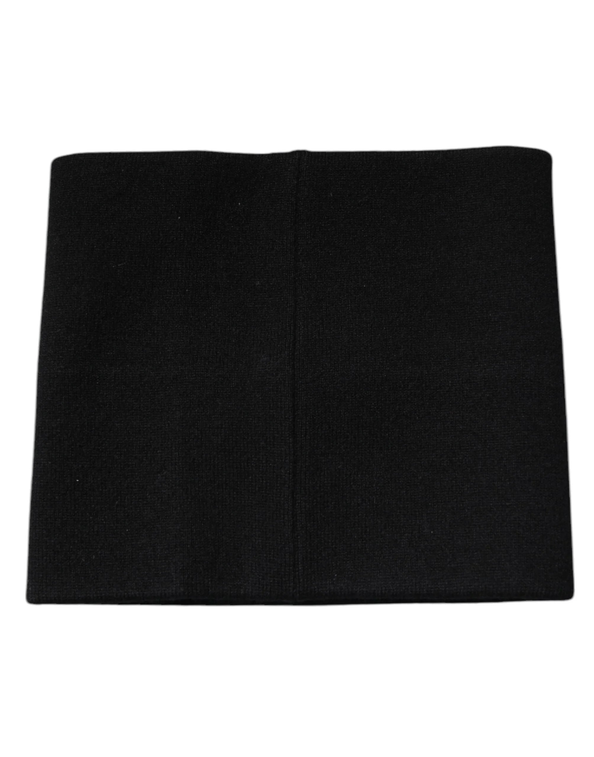 Dolce & Gabbana Black Cashmere Knitted Square Handkerchief Scarf - Scarves & Shawls