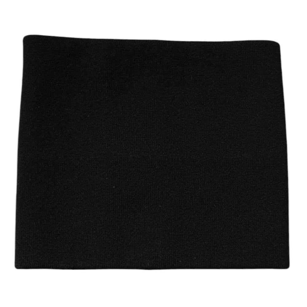 Dolce & Gabbana Black Cashmere Knitted Square Handkerchief Scarf - Scarves & Shawls